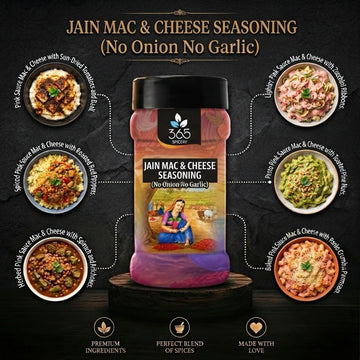 Jain Mac N Cheese Seasoning | No Onion No Garlic | Jain-Friendly | Premium Quality | Cheesy Pasta | 365 Spicery