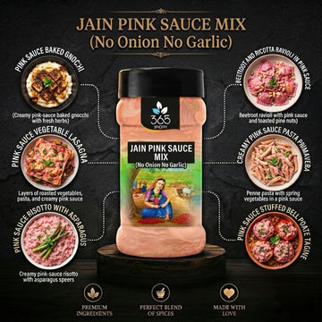 Jain Pink Sauce Mix | No Onion No Garlic | Jain-Friendly | No Artificial Flavours | Pasta Seasoning | 365 Spicery