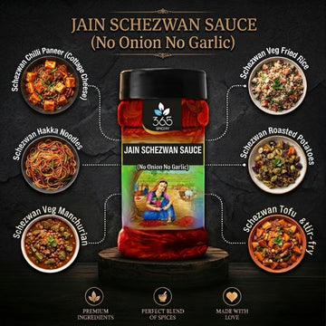Jain Schezwan Sauce | No Onion No Garlic | Jain-Friendly | No Artificial Colours | Indo-Chinese Base | 365 Spicery