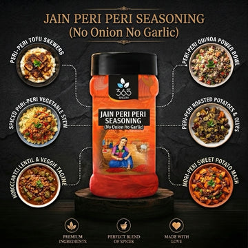 Jain Peri Peri Seasoning | No Onion No Garlic | Jain-Friendly | No MSG | Natural Ingredients | Vegan | 365 Spicery