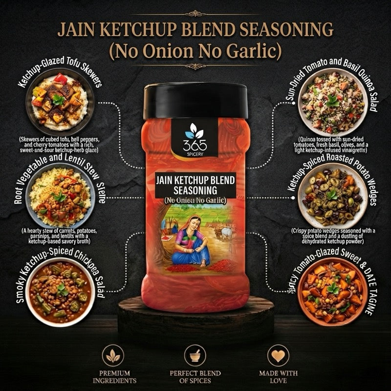 Jain Ketchup Blend Seasoning | No Onion No Garlic | Jain-Friendly | No Artificial Flavours | Vegan | 365 Spicery