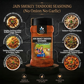 Jain Smokey Tandoori Seasoning | No Onion No Garlic | Jain-Friendly | Natural Ingredients | For Grills | 365 Spicery