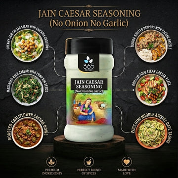Jain Caesar Seasoning | No Onion No Garlic | Jain-Friendly | No Artificial Colours | Vegan Blend | 365 Spicery