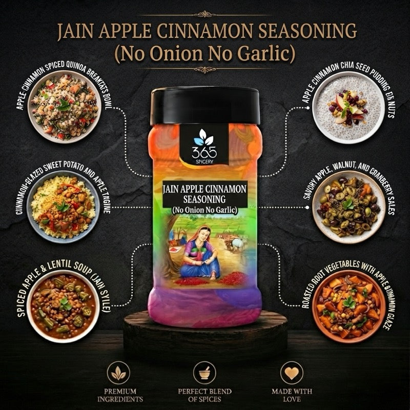 Jain Apple Cinnamon Seasoning | No Onion No Garlic | Jain-Friendly | Vegan | For Sweet Snacks | 365 Spicery
