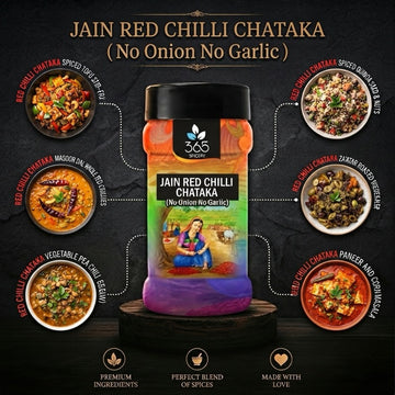 Jain Red Chilli Chataka | No Onion No Garlic | Jain-Friendly | Natural Ingredients | For Snacks | 365 Spicery