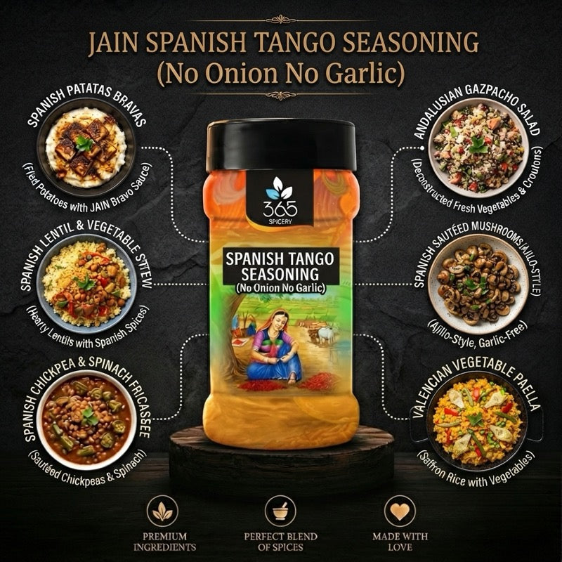 Jain Spanish Tango Seasoning | No Onion No Garlic | Jain-Friendly | Gluten-Free | For Fries | 365 Spicery