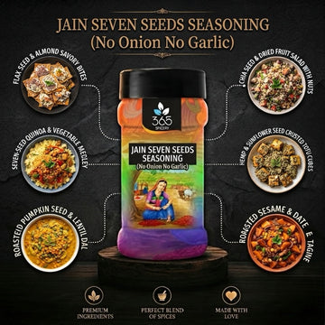Jain Seven Seeds Seasoning | No Onion No Garlic | Jain-Friendly | Natural Ingredients | For Snacks | 365 Spicery