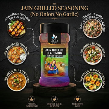Jain Grilled Seasoning | No Onion No Garlic | Jain-Friendly | No MSG | For Street Food | 365 Spicery