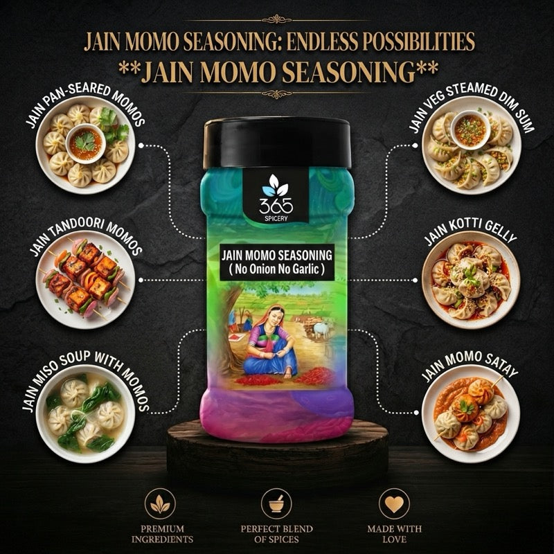 Jain Momo Seasoning | No Onion No Garlic | Jain-Friendly | Street Food Favourite | No MSG | 365 Spicery