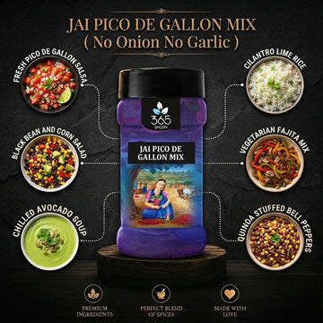 Jain Pico De Gallo Mix | No Onion No Garlic | Jain-Friendly | Fresh Salsa Blend | Natural | 365 Spicery