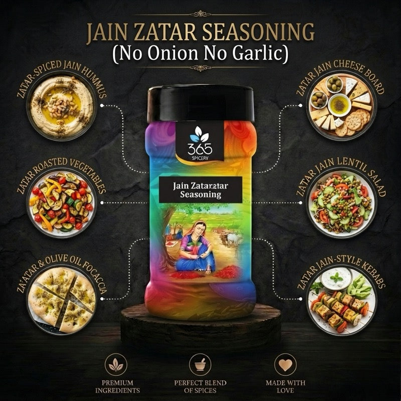 Jain Zatar Seasoning | No Onion No Garlic | Jain-Friendly | Authentic Middle Eastern | Vegan | 365 Spicery