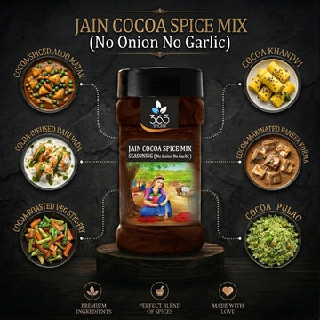 Jain Cocoa Spice Mix Seasoning | Rich Dessert Blend | No Onion No Garlic | Natural | Jain-Friendly | 365 Spicery