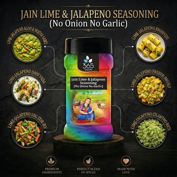 Jain Lime & Jalapeno Seasoning | Tangy & Spicy Kick | No Onion No Garlic | No MSG | Jain-Friendly | 365 Spicery