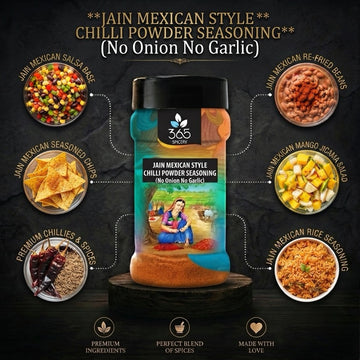 Jain Mexican Style Chilli Powder | Authentic Heat | No Onion No Garlic | Vegan | Jain-Friendly | 365 Spicery