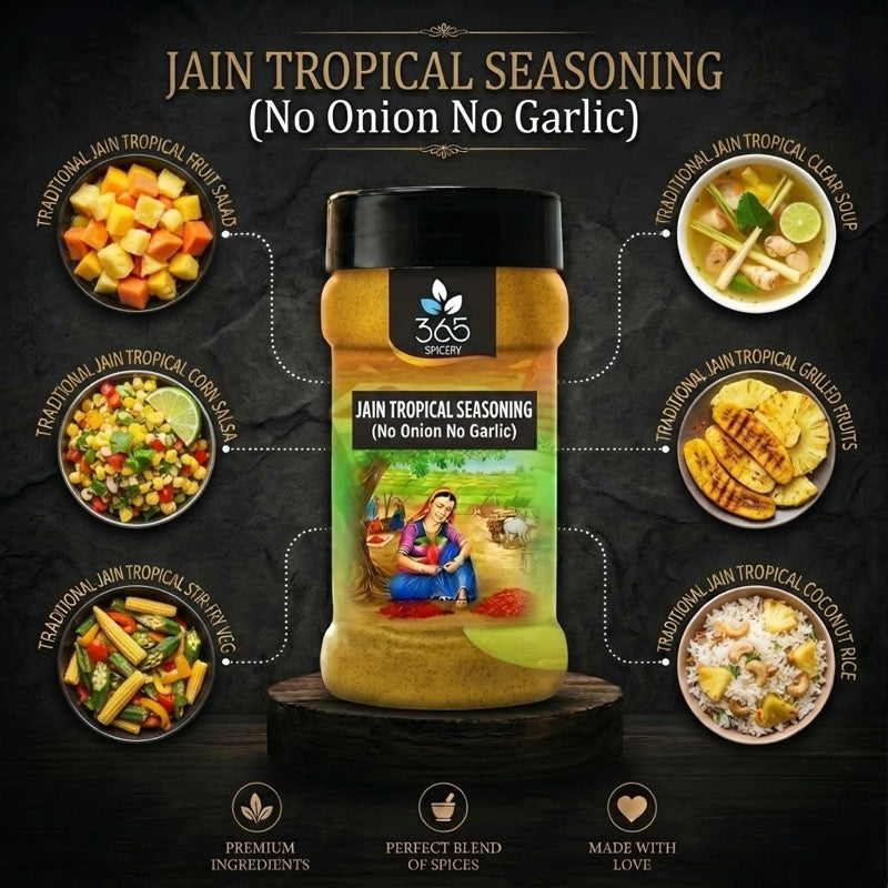 Jain Tropical Seasoning | Exotic Sweet & Tangy Blend | No Onion No Garlic | Jain-Friendly | 365 Spicery