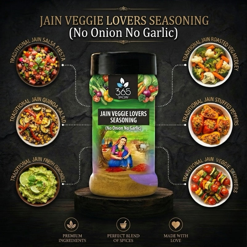 Jain Veggie Lovers Seasoning | Garden Fresh Herb Mix | No Onion No Garlic | Vegan | Jain-Friendly | 365 Spicery