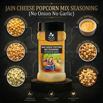 Jain Cheese & Herb Seasoning | No Onion No Garlic | Jain-Friendly | Gluten-Free | Best for Popcorn | 365 Spicery