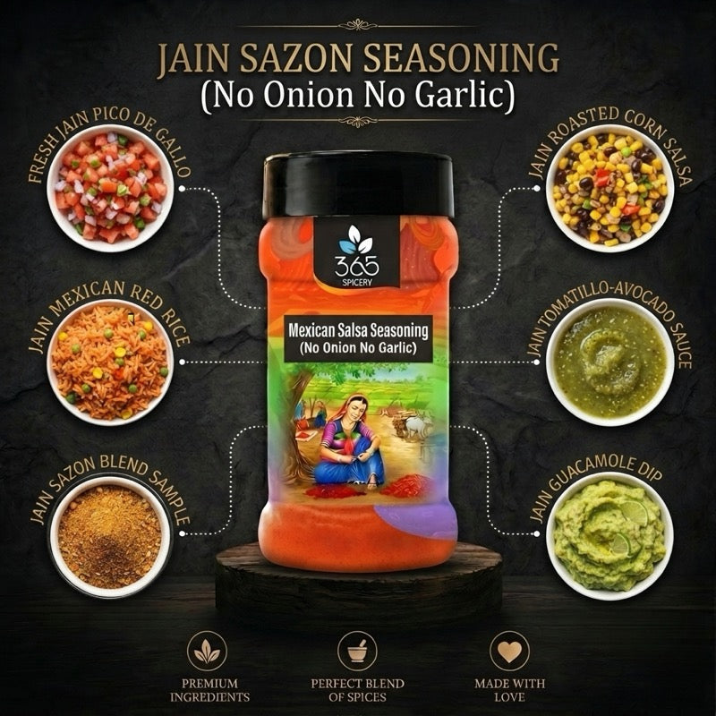 Jain Sazon Seasoning | No Onion No Garlic | Jain-Friendly | No Artificial Colours | For Fries & Grills | 365 Spicery