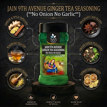 Jain 9th Avenue Ginger Tea Seasoning | No Onion No Garlic | Jain-Friendly | Natural Ingredients | Tea | 365 Spicery