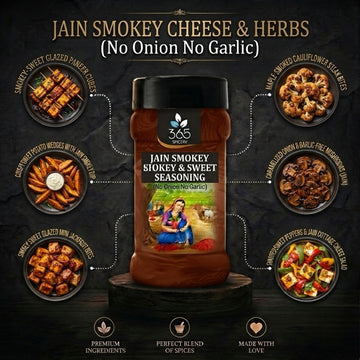 Jain Smokey Cheese N Herbs Seasonings | No Onion No Garlic | Jain-Friendly | No MSG | For Snacks | 365 Spicery