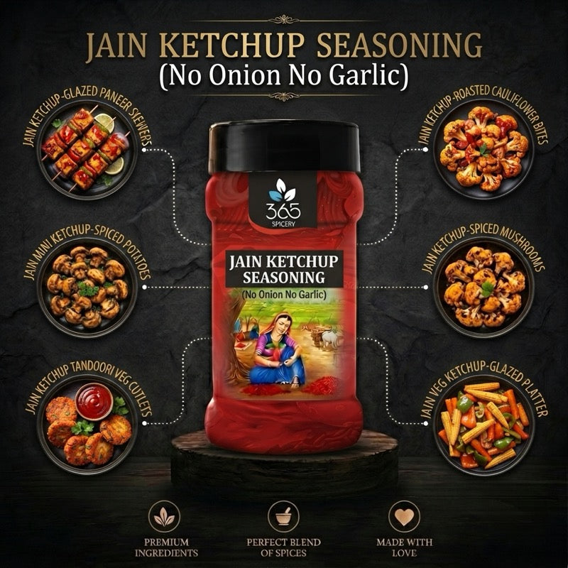Jain Ketchup Blend Seasoning | No Onion No Garlic | Jain-Friendly | No Artificial Flavours | Vegan | 365 Spicery