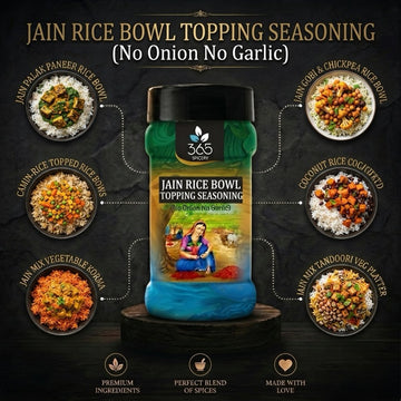 Jain Rice Bowl Topping Seasoning | No Onion No Garlic | Jain-Friendly | Vegan | For Street Food | 365 Spicery
