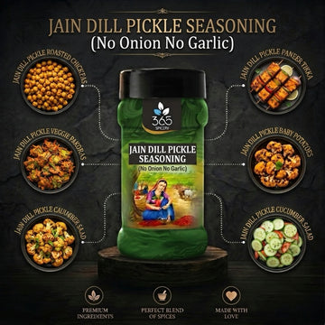 Jain Dill Pickle Seasoning | No Onion No Garlic | Jain-Friendly | No MSG | For Fries & Popcorn | 365 Spicery