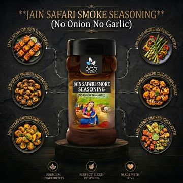 Jain Safari Smoke Seasoning | No Onion No Garlic | Jain-Friendly | No MSG | For Grills & Street Food | 365 Spicery