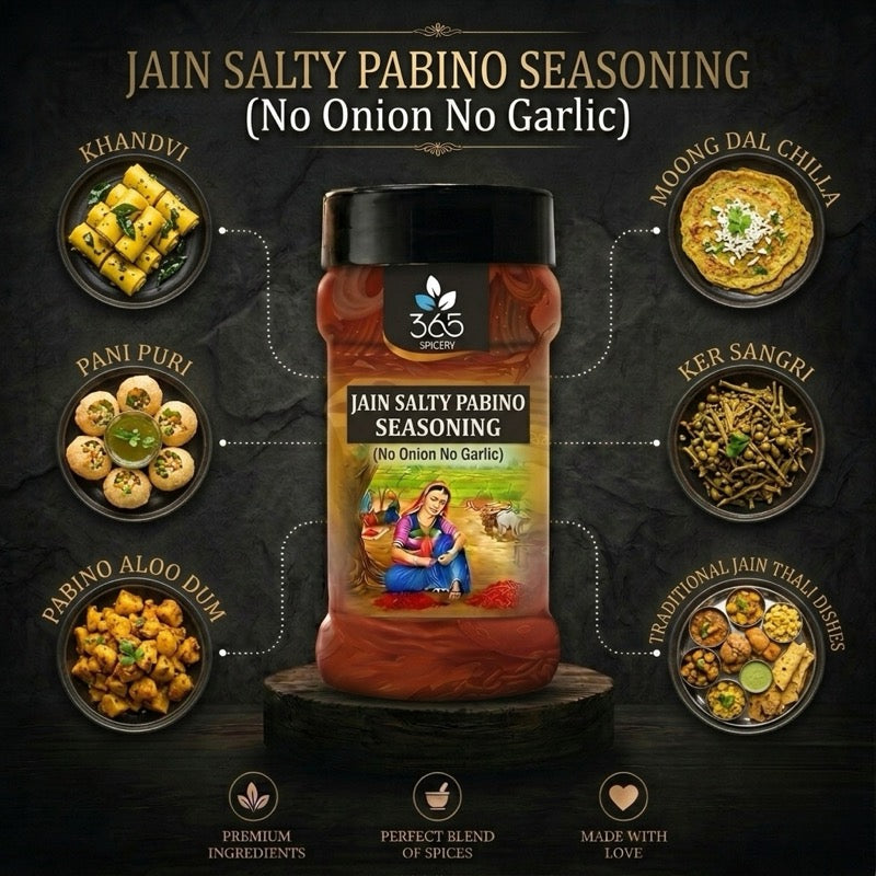 JAIN SALTY PABINO SEASONING | No Onion No Garlic | Jain-Friendly | Premium Quality | Unique Savory | 365 Spicery
