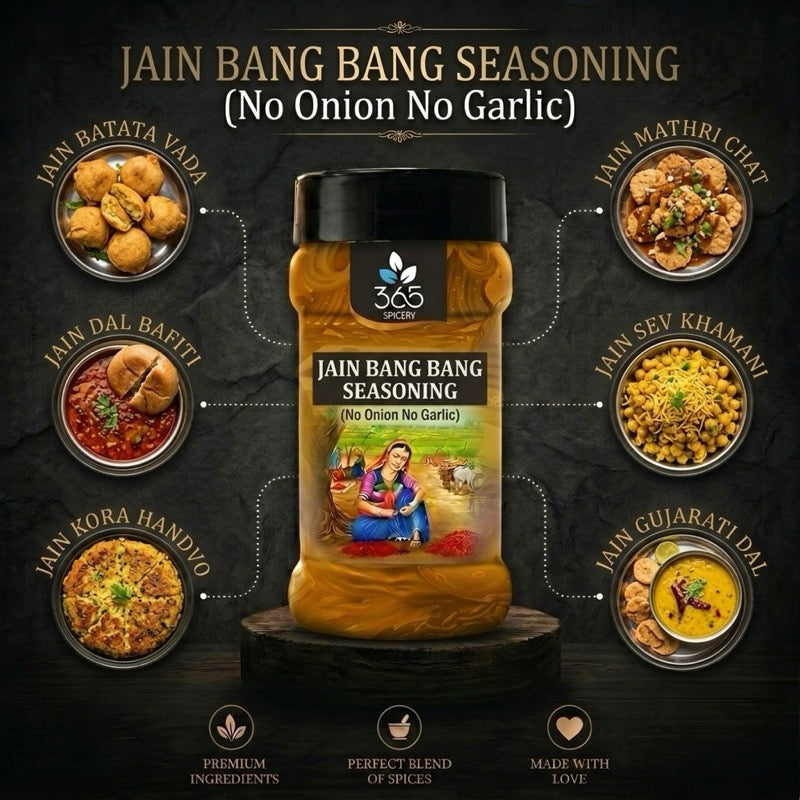 JAIN BANG BANG SEASONING | No Onion No Garlic | Jain-Friendly | No Artificial Flavours | Sweet & Spicy | 365 Spicery