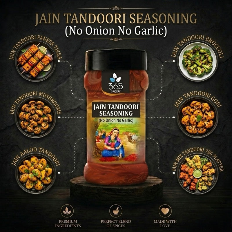 Jain Tandoori Chat Seasoning | No Onion No Garlic | Jain-Friendly | Natural Ingredients | Grill | 365 Spicery