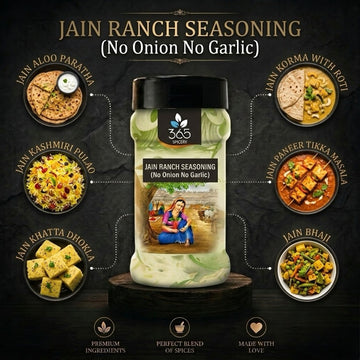 Jain Ranch Seasoning | No Onion No Garlic | Jain-Friendly | No Artificial Colours | Creamy Herb Blend | 365 Spicery