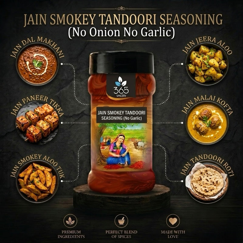 Jain Smokey Tandoori Seasoning | No Onion No Garlic | Jain-Friendly | Natural Ingredients | For Grills | 365 Spicery