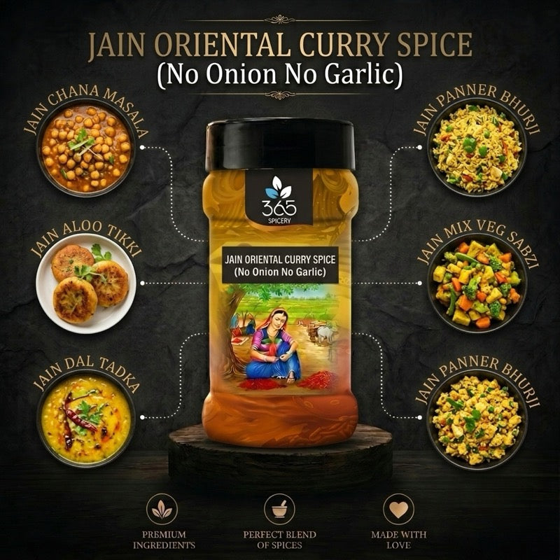 Jain Oriental Curry Spice | No Onion No Garlic | Jain-Friendly | No MSG | Authentic Asian Aromatics | 365 Spicery