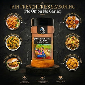 Jain French Fries Seasoning | No Onion No Garlic | Jain-Friendly | Gluten-Free | Perfect Snack Topping | 365 Spicery