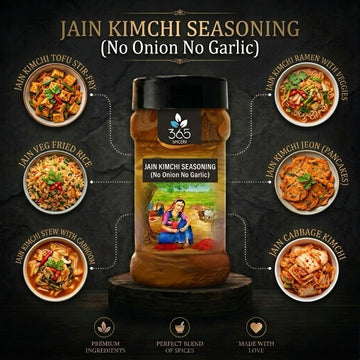 Jain Kimchi Seasoning | No Onion No Garlic | Jain-Friendly | Vegan | Tangy & Spicy Fermented Taste | 365 Spicery