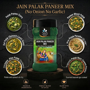 Jain Palak Paneer Mix | No Onion No Garlic | Jain-Friendly | Natural Ingredients | No MSG Added | 365 Spicery