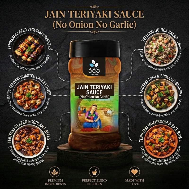 Teriyaki Sauce Powder Mix | Jain-Friendly No Onion No Garlic | Gluten-Free | No Artificial Flavours | 365 Spicery