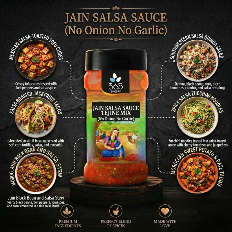 Salsa Sauce | Jain-Friendly No Onion No Garlic | Natural Ingredients | No MSG | 365 Spicery