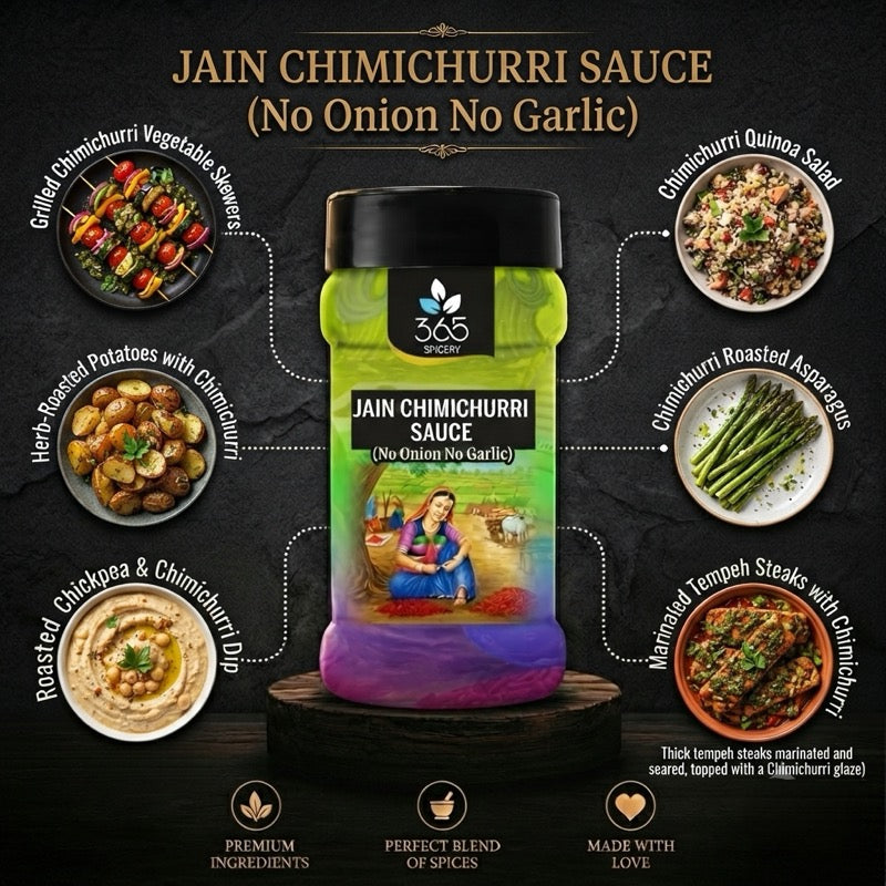 Chimichurri Sauce | Jain-Friendly No Onion No Garlic | Natural Ingredients | Premium Quality | 365 Spicery