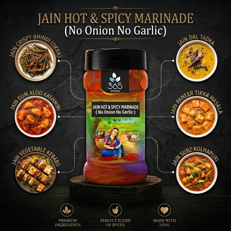 Hot N Spicy Marinade | No Onion No Garlic | Jain-Friendly | Bold Heat | No Artificial Colours | 365 Spicery