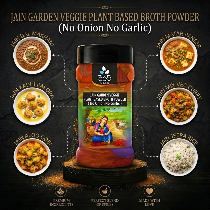 Garden veggie plant based broth powder | Wholesome Jain Recipes | Vegan | Natural | 365 Spicery