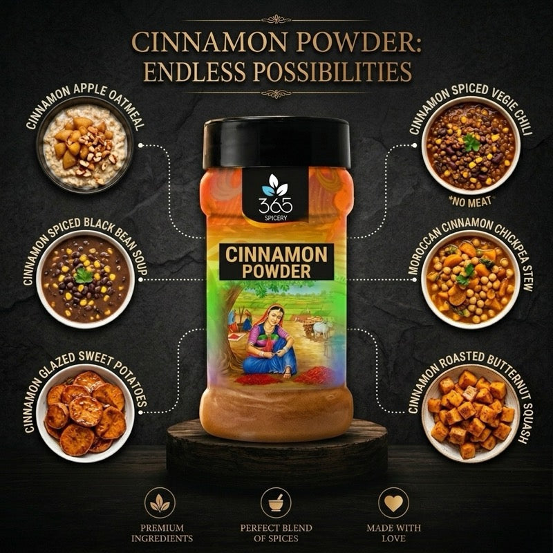 Cinnamon Powder | Dalchini | Warm Aromatic Spice | No Artificial Flavours | Vegan | 365 Spicery