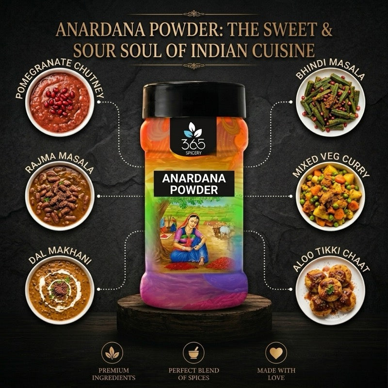 Anardana Powder | Dried Pomegranate Seed | Tangy Culinary Seasoning | Natural | Vegan | 365 Spicery