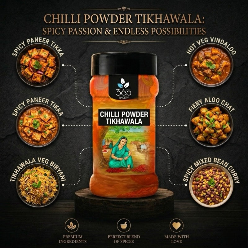 Chilli Powder Tikhawala | Spicy Red Heat | Authentic Indian Curry Spice | Vegan | Natural | 365 Spicery