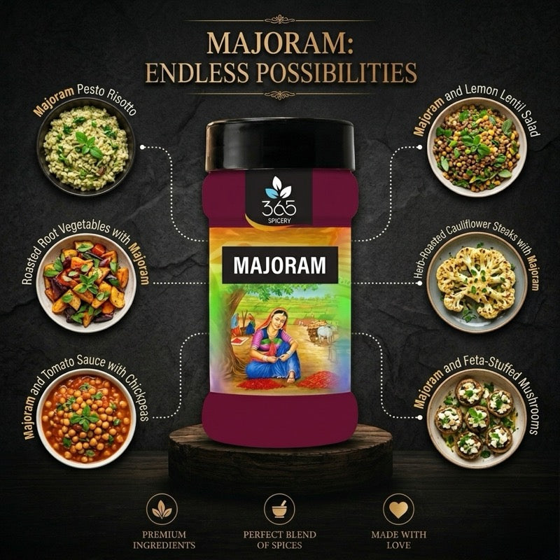 Majoram | Sweet Aromatic Herb | Perfect for Soups & Savory Grilled Dishes | Natural Ingredients | No MSG | 365 Spicery