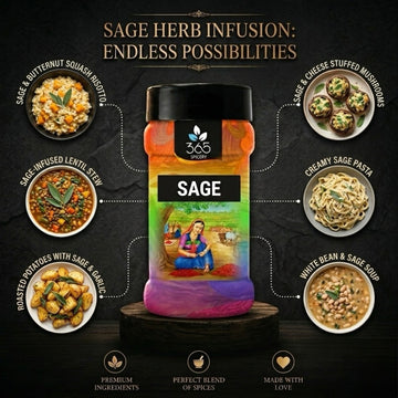 Sage | Earthy Culinary Herb | Premium Quality for Soups & Stuffing | Gluten-Free | No Artificial Colours | 365 Spicery