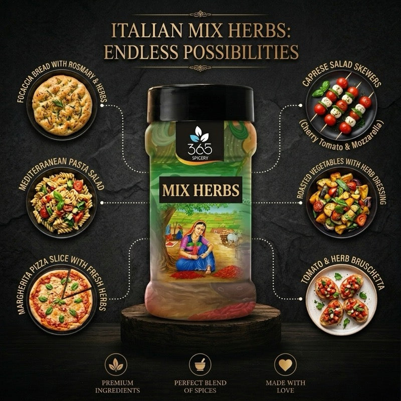 Mix Herbs | Aromatic Italian Seasoning Blend | Perfect for Pizza & Grilled Dishes | Natural Ingredients | 365 Spicery