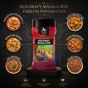 Red Gravy Masala mix | Spicy Tomato-Based Curry Blend | Vegan | Premium Quality | No Artificial Flavours | 365 Spicery