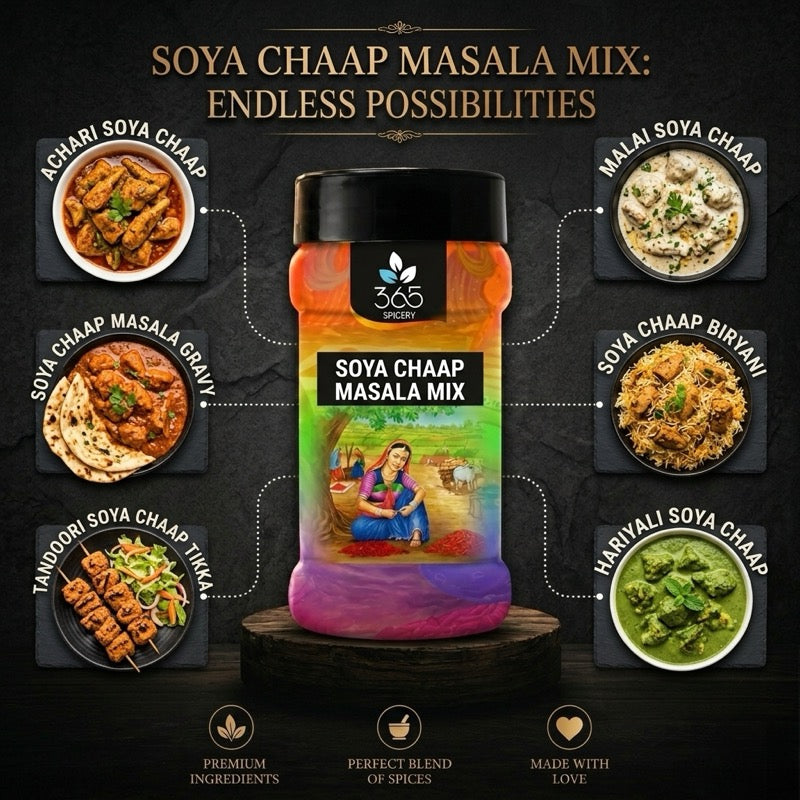 Soya Chaap Masala mix | Robust Tandoori Style Gravy | Vegan | Premium Quality | No Artificial Colours | 365 Spicery